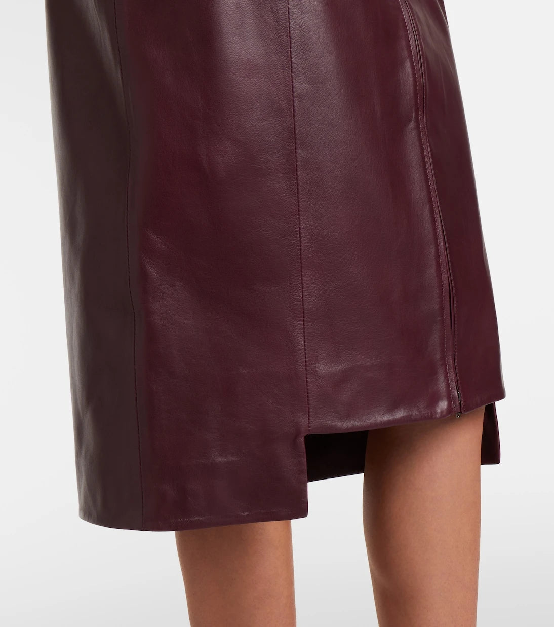 Victoria Beckham - Leather midi skirt