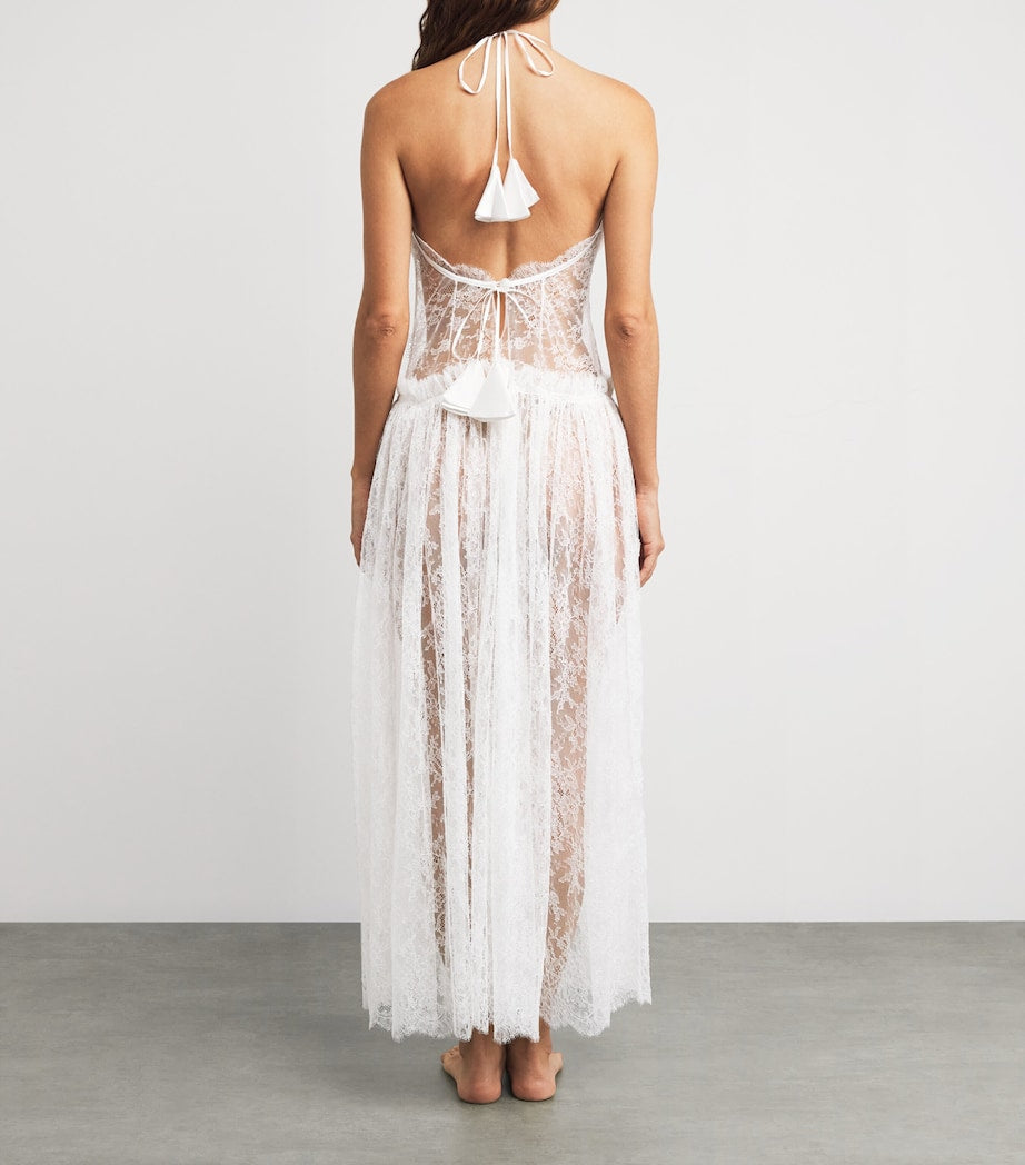 White Silk Ewoma Night Dress