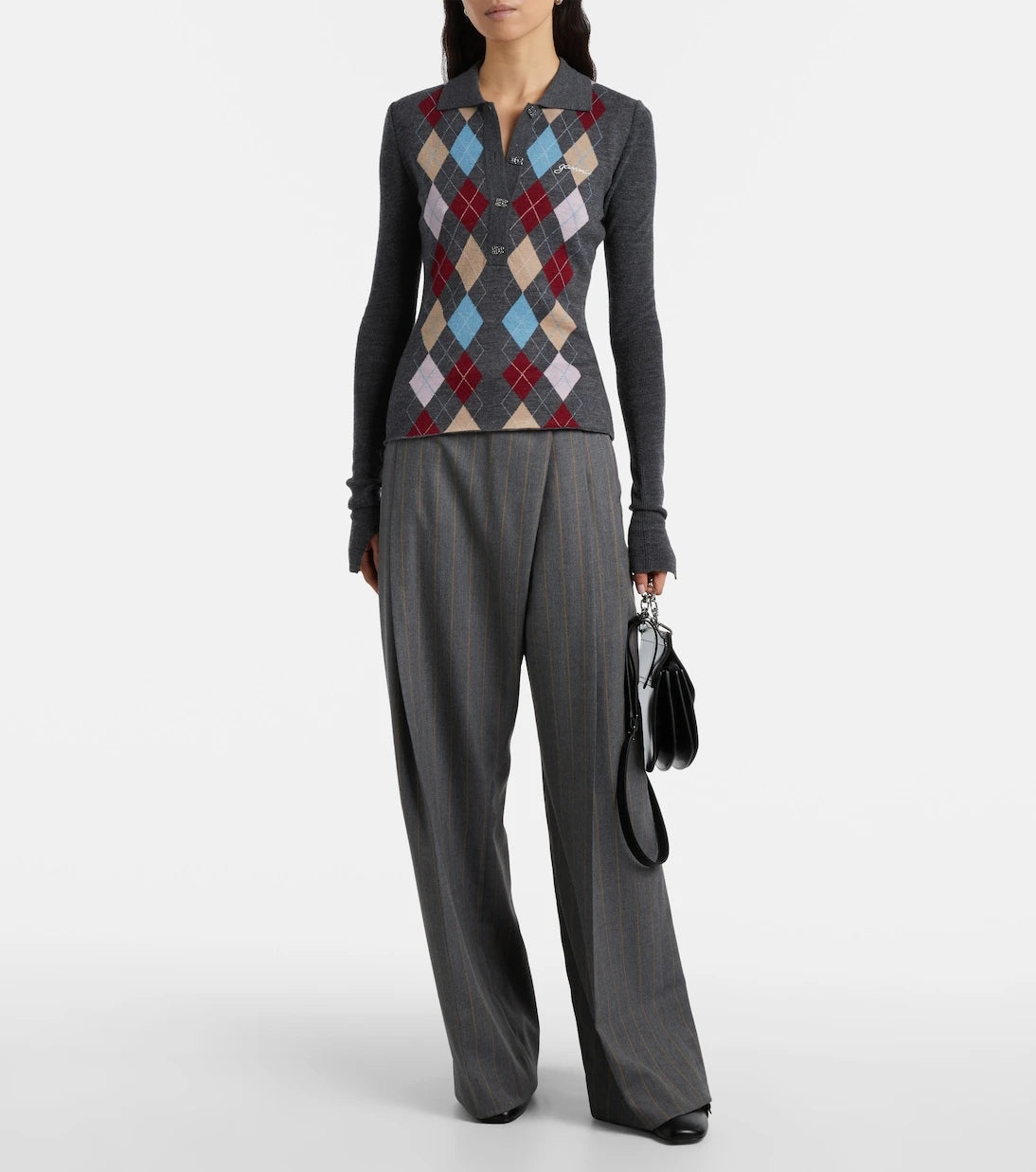 Ganni - Pinstripe wide-leg pants