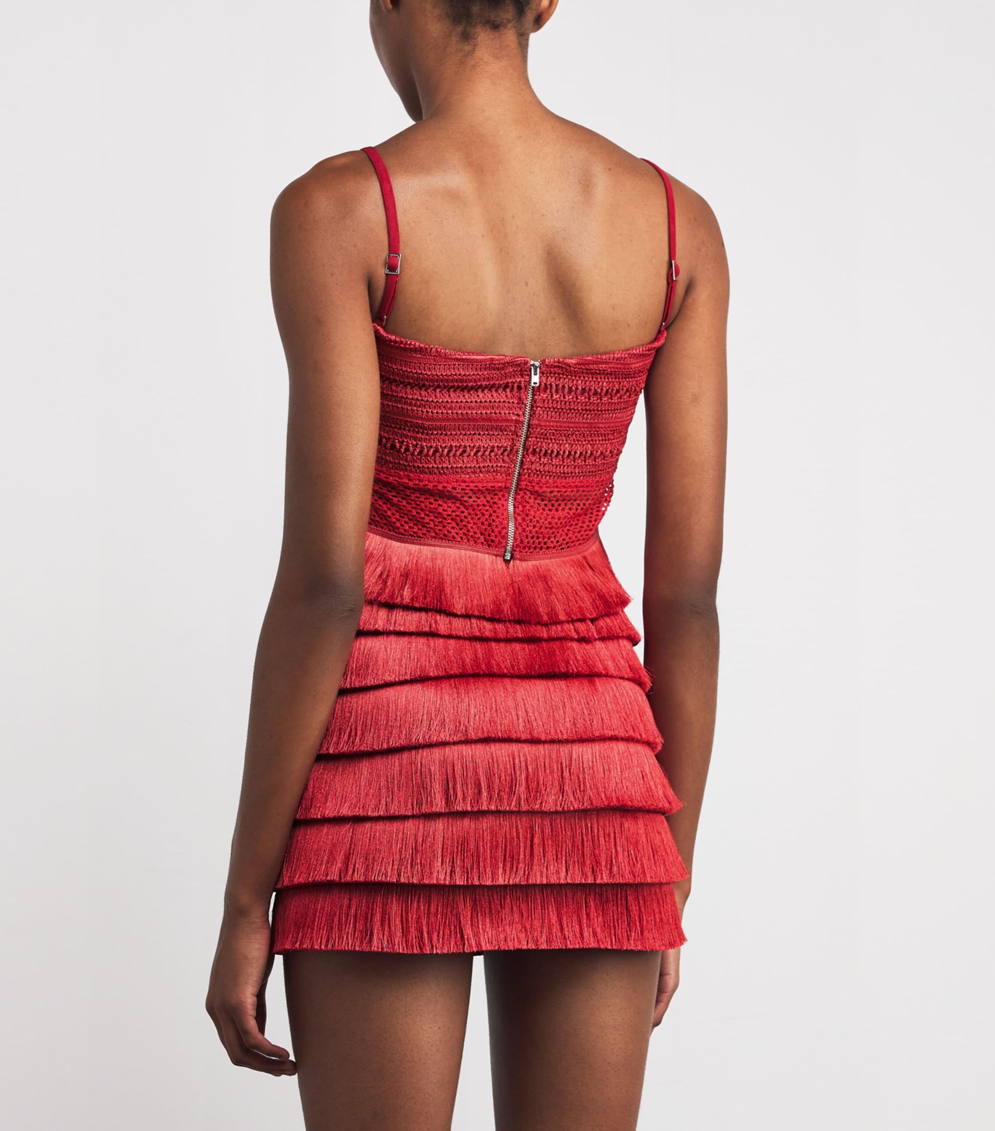 Red Fringed Radiant Crop Top