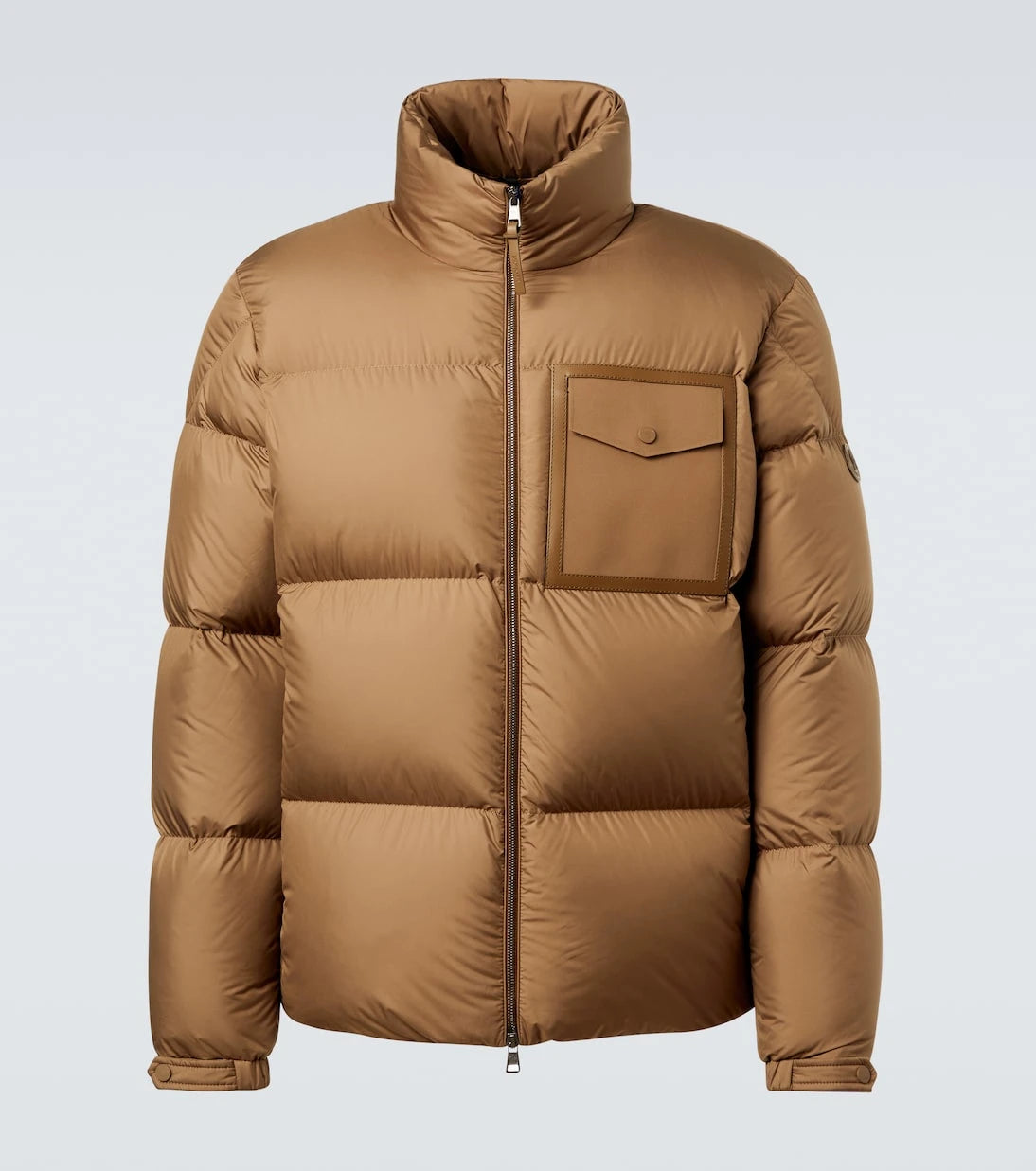 Moncler - Chinon leather-trimmed down jacket