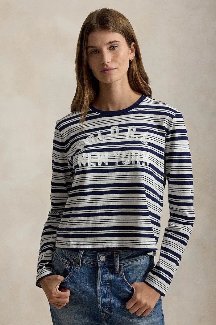Polo Ralph Lauren kadın pamuk uzun kollu bluz