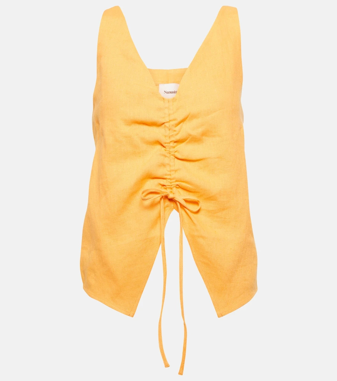 Nanushka - Ruched linen top