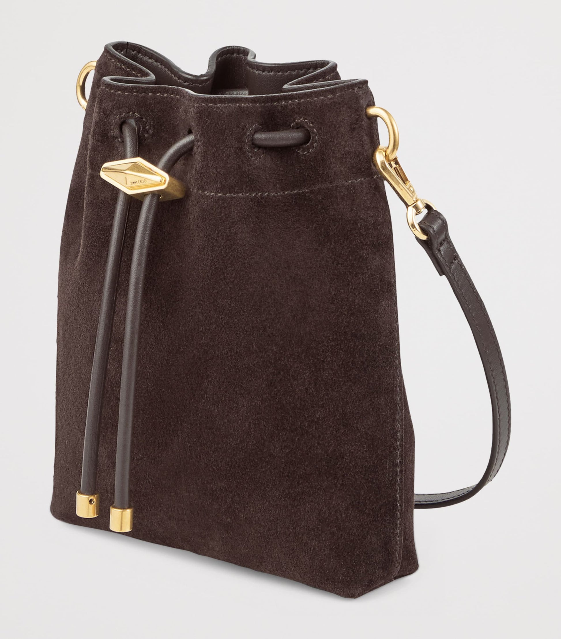 Jimmy Choo Brown Suede Cinch Mini Bag