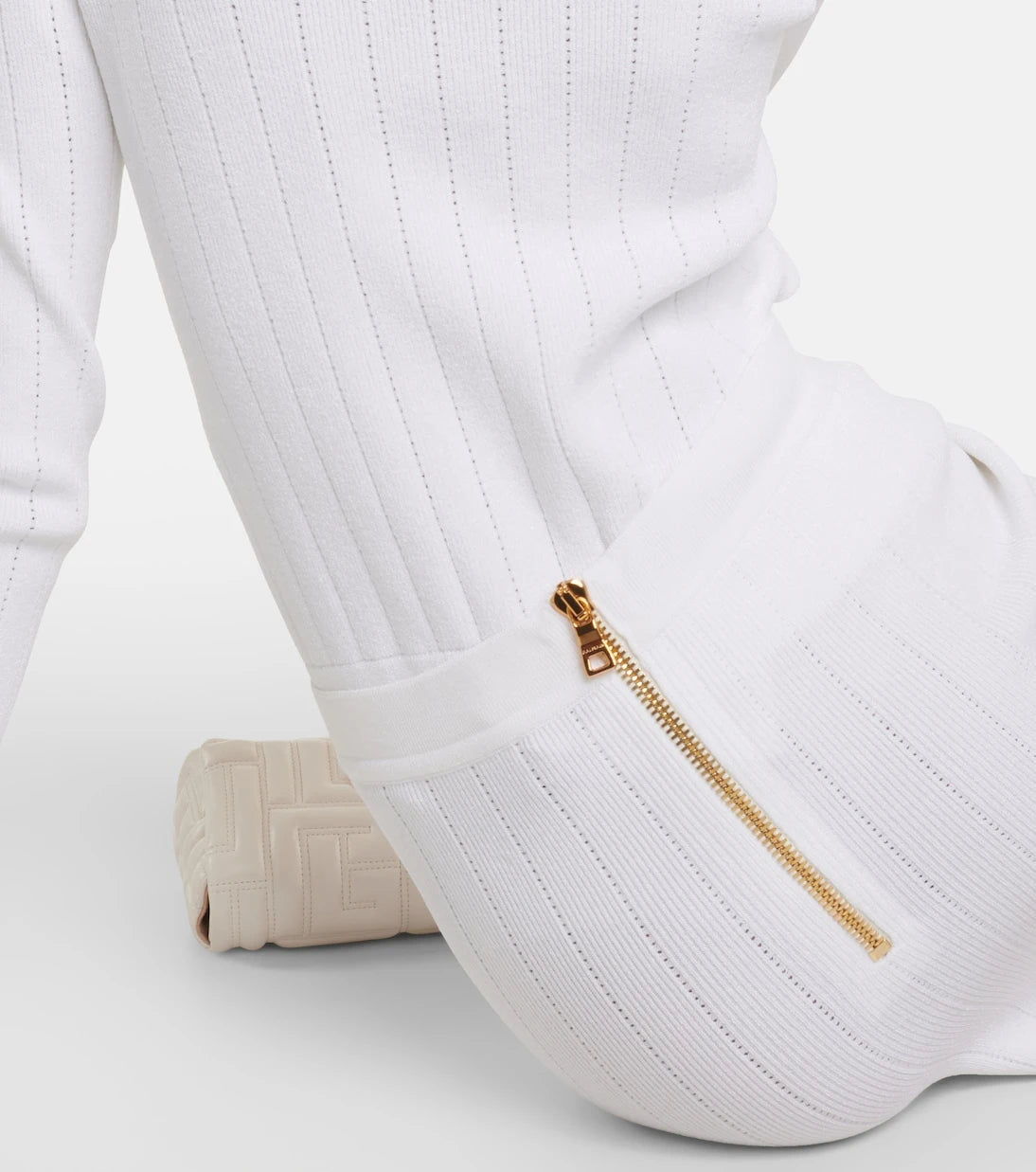 Balmain - Yüksek bel örgü mini etek