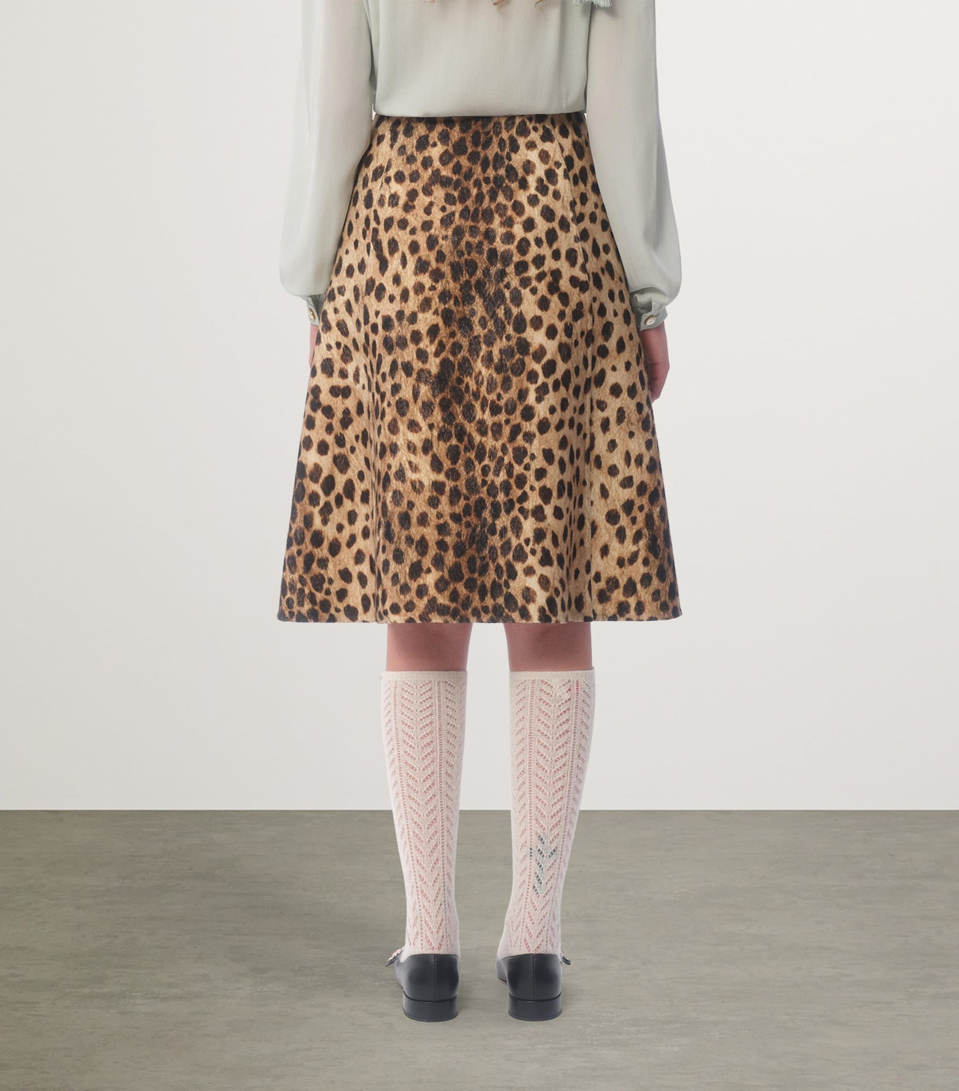 Valentino Beige Wool Printed Mini Skirt