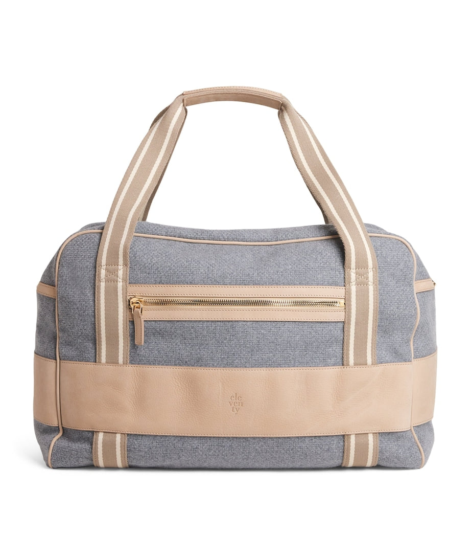 Wool Canvas Leather-Trim Gym Bag
