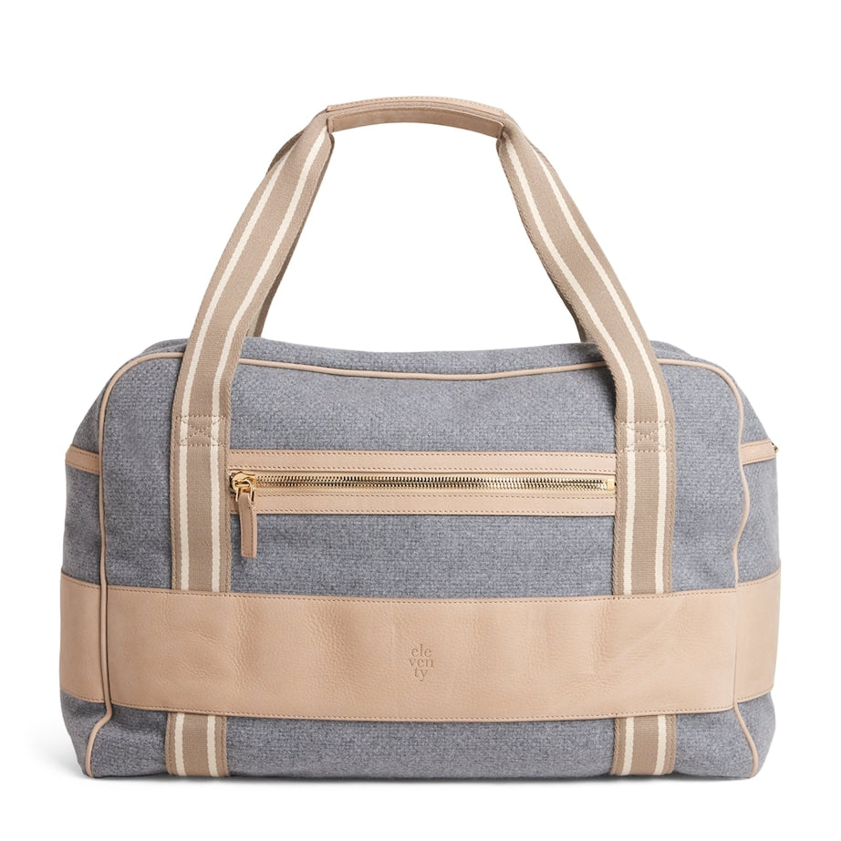 Wool Canvas Leather-Trim Gym Bag