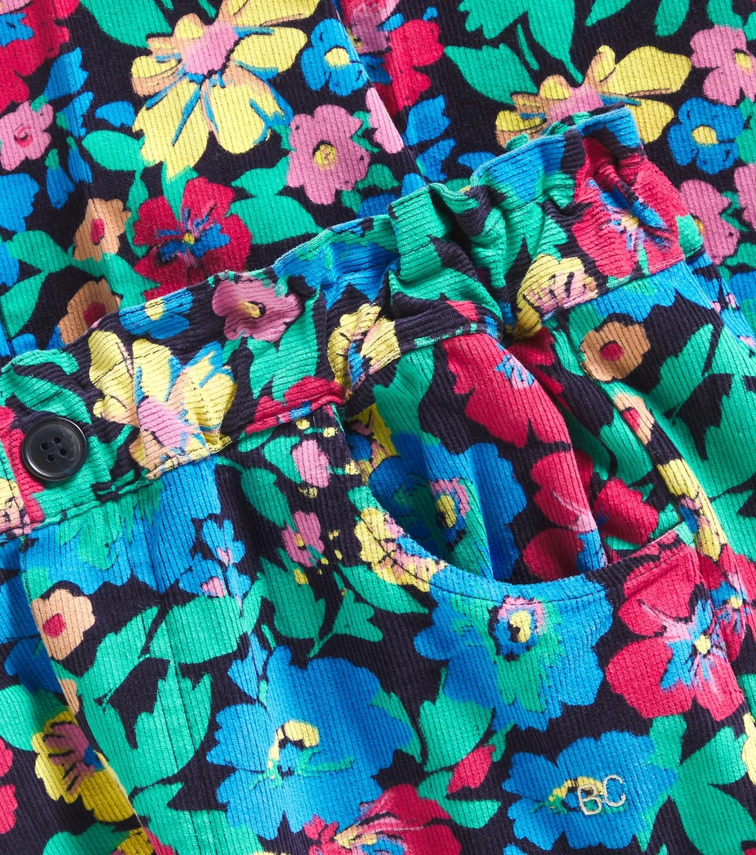 Bobo Choses - Flowers cotton corduroy pants