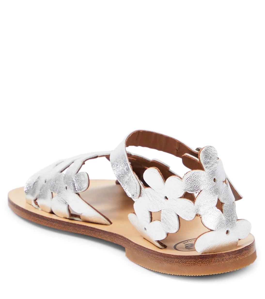 PèPè - Laminato floral metallic leather sandals
