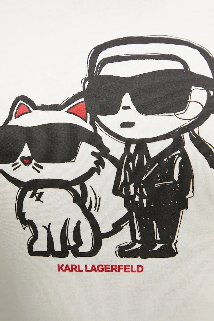 Karl Lagerfeld IKON SKETCH Pamuklu Kadın Tişört