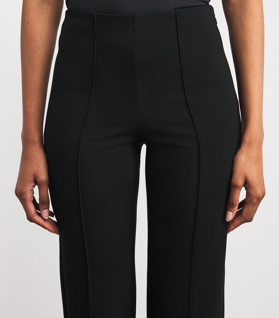 Skims Black High-Waist Pintuck Straight Leg Trousers