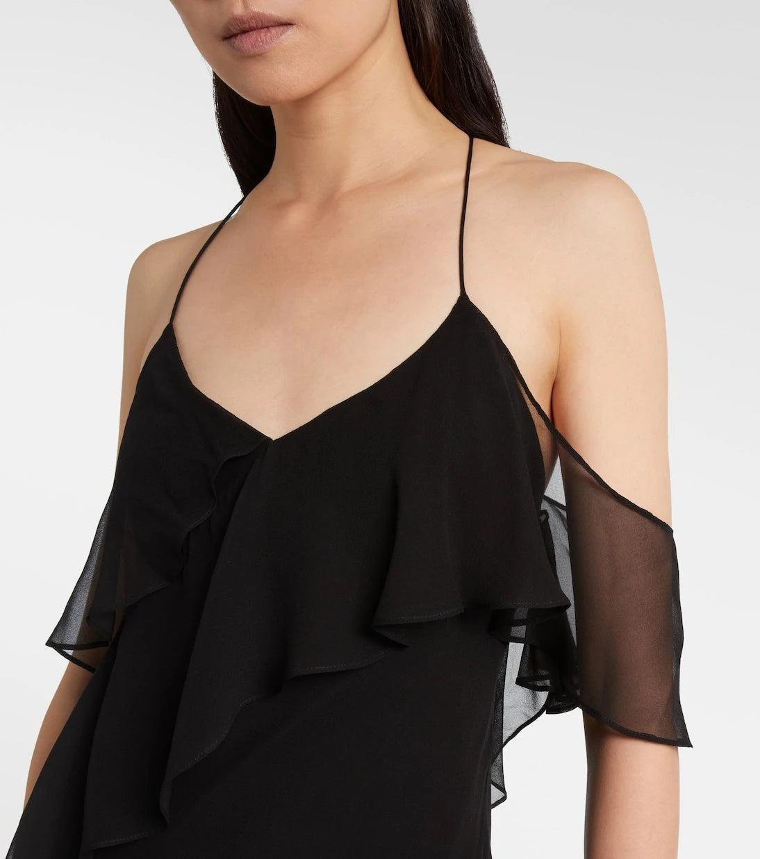 The Sei - Ruffled silk chiffon maxi dress