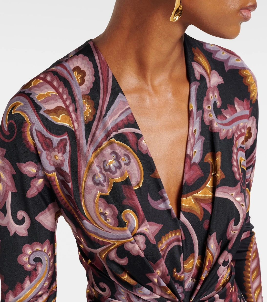 Etro - Paisley gathered midi dress