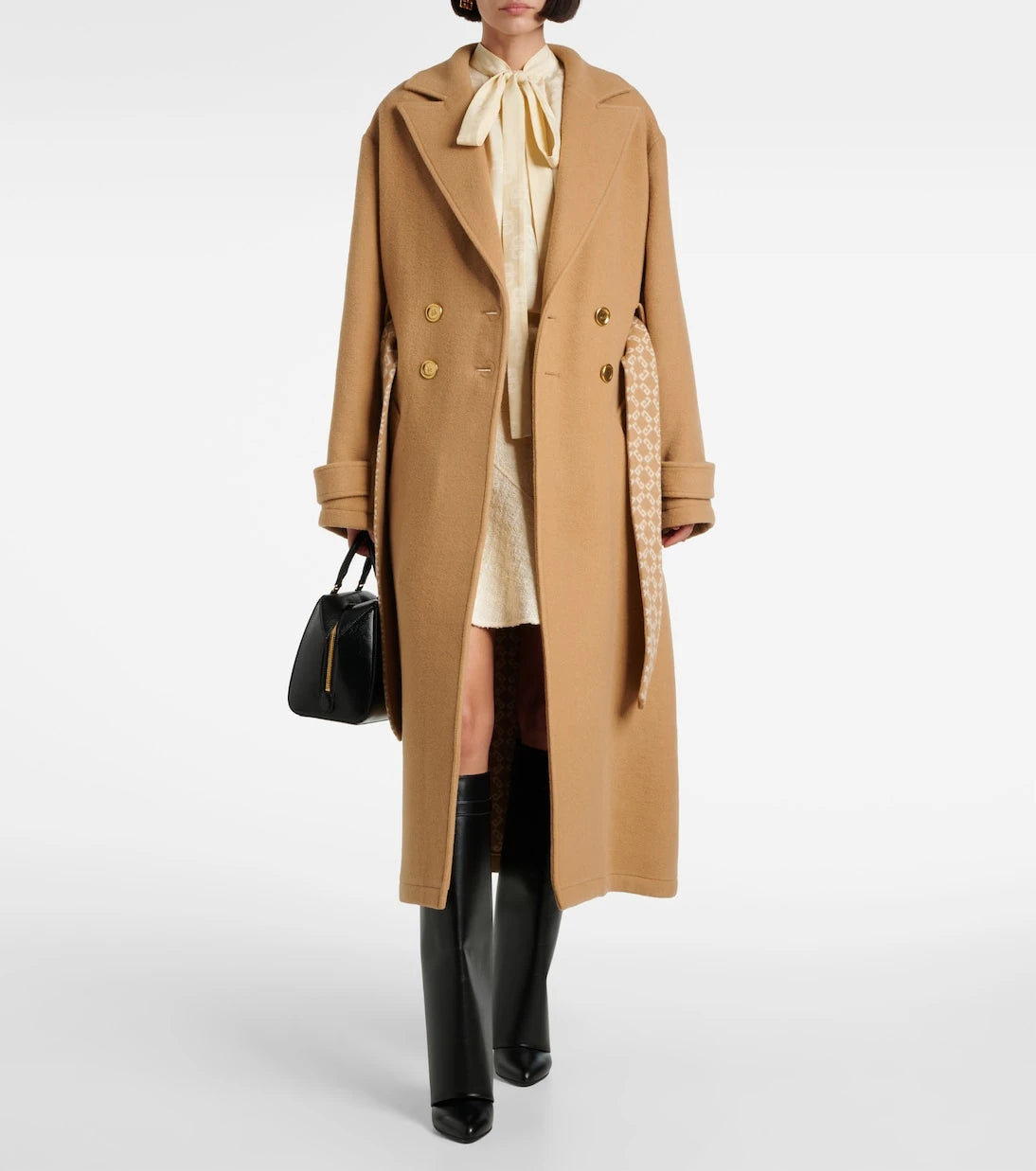 Givenchy - Wool and silk wrap coat