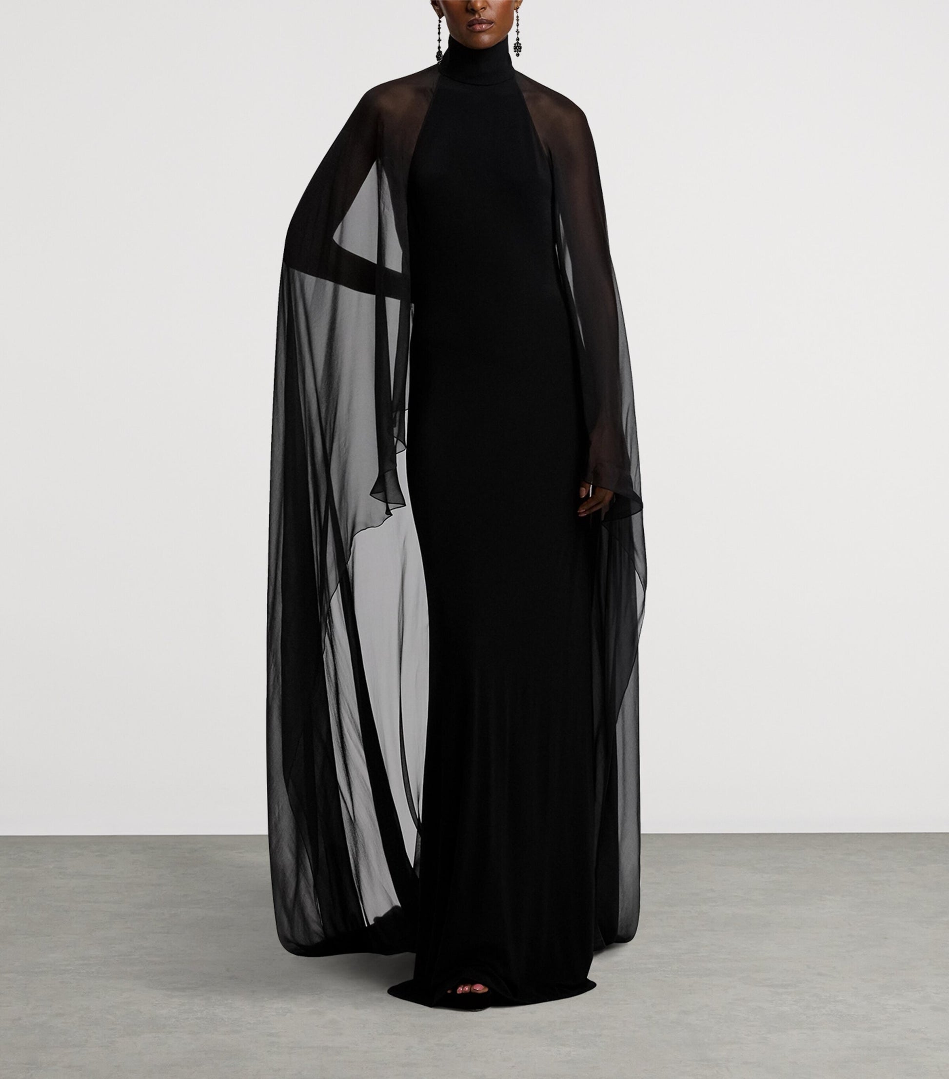 Ralph Lauren Collection Black Jersey Tilly Evening Dress