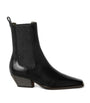 Brunello Cucinelli Black Leather Chelsea Heeled Boots 50