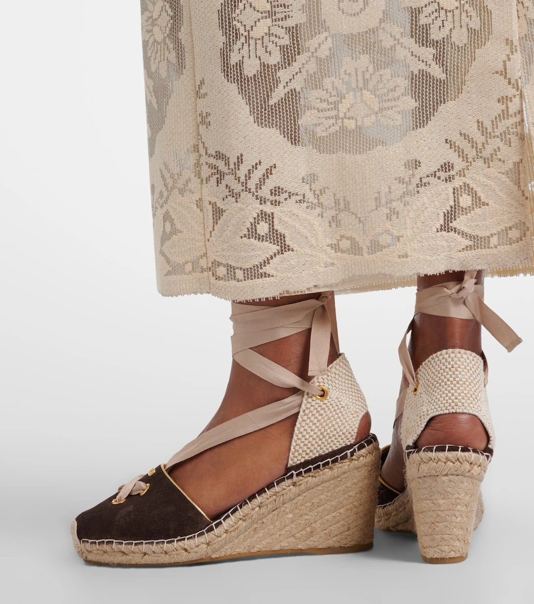 Valentino Garavani - VLogo suede espadrille wedges