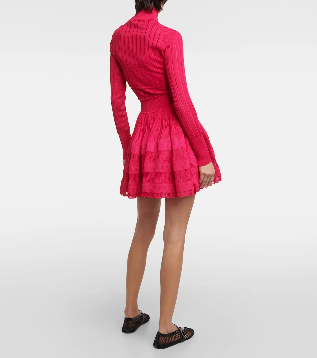 Alaïa - Crinoline cropped mockneck cardigan