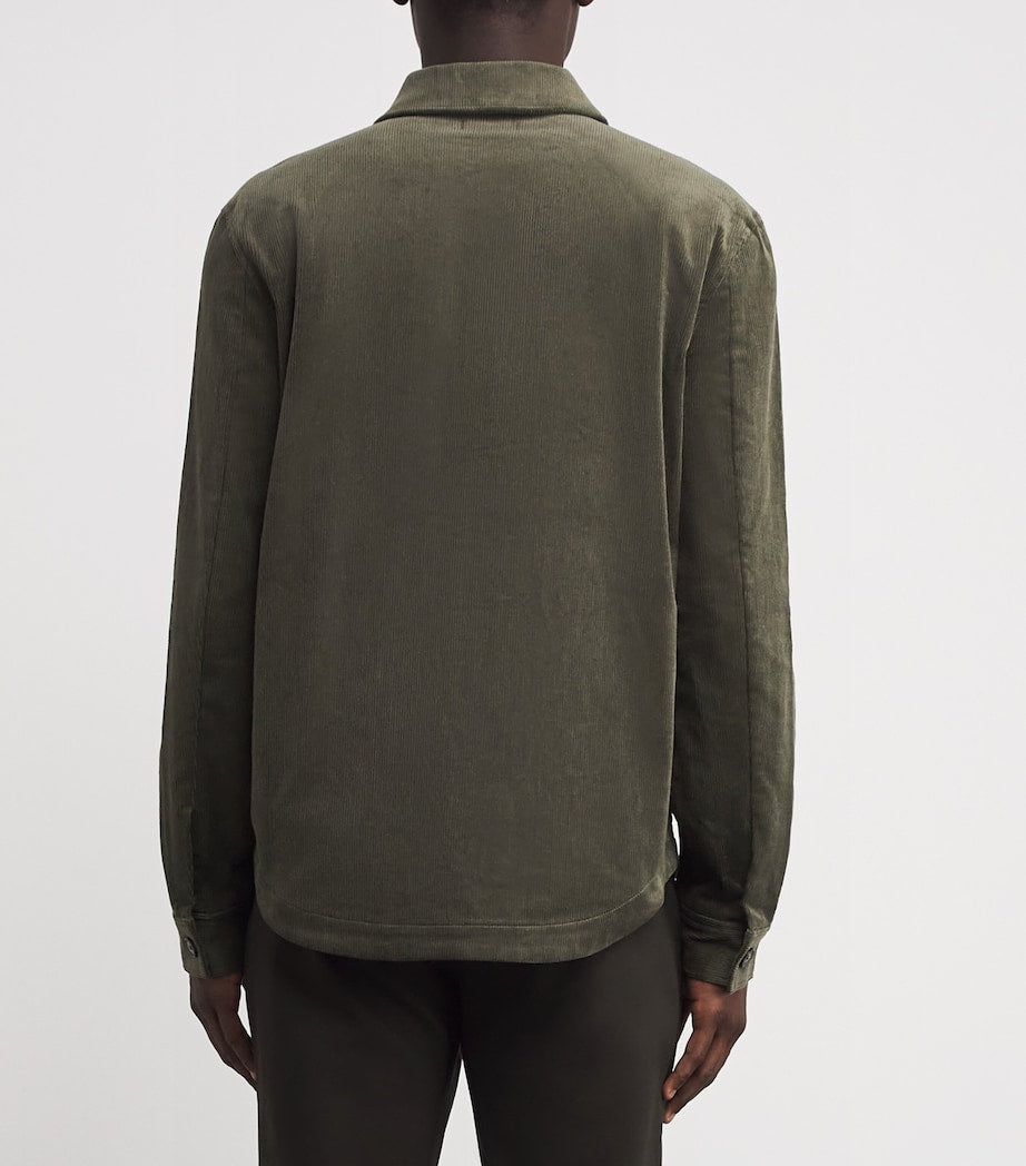 PAIGE Green Corduroy Patch-Pocket Shirt Jacket