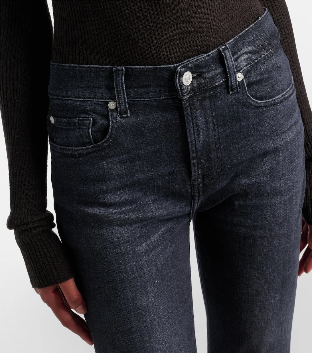 7 For All Mankind - Mid-rise cropped skinny jeans
