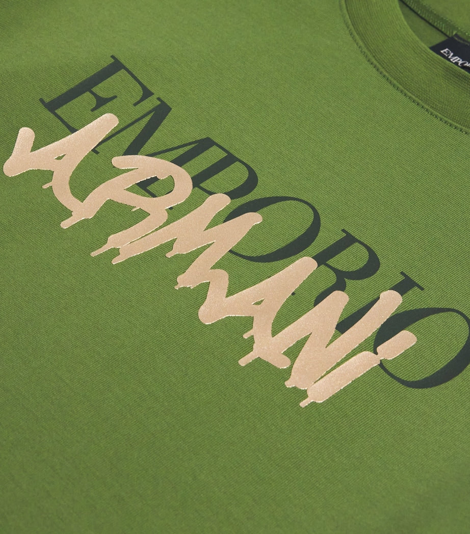 Emporio Armani Kids Cotton Logo Print T-Shirt (4-16 Years)