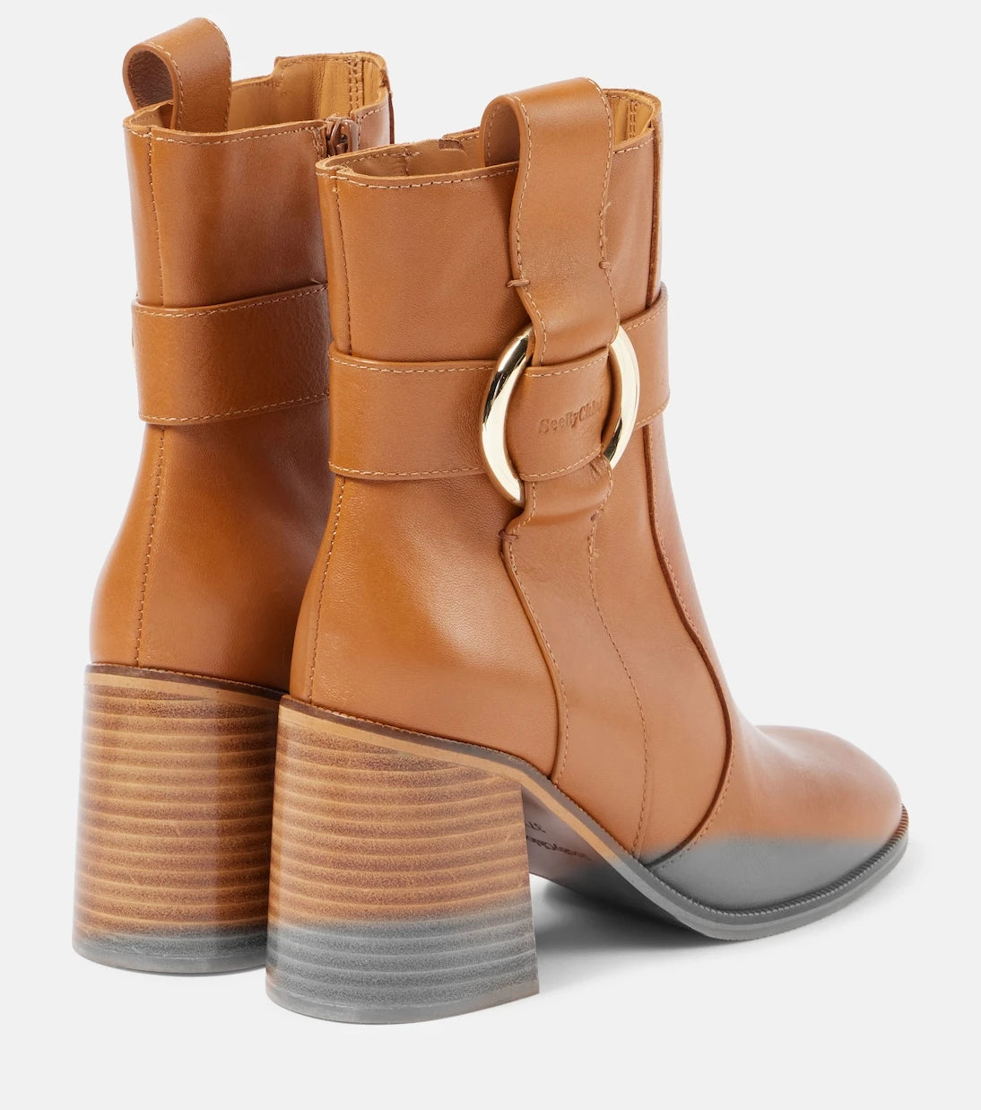 See By Chloé - جزمة الكاحل الجديدة 80 جلدية
