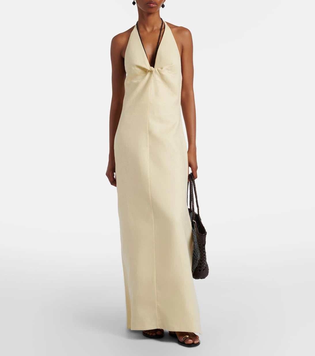 SIR - Halterneck linen maxi dress