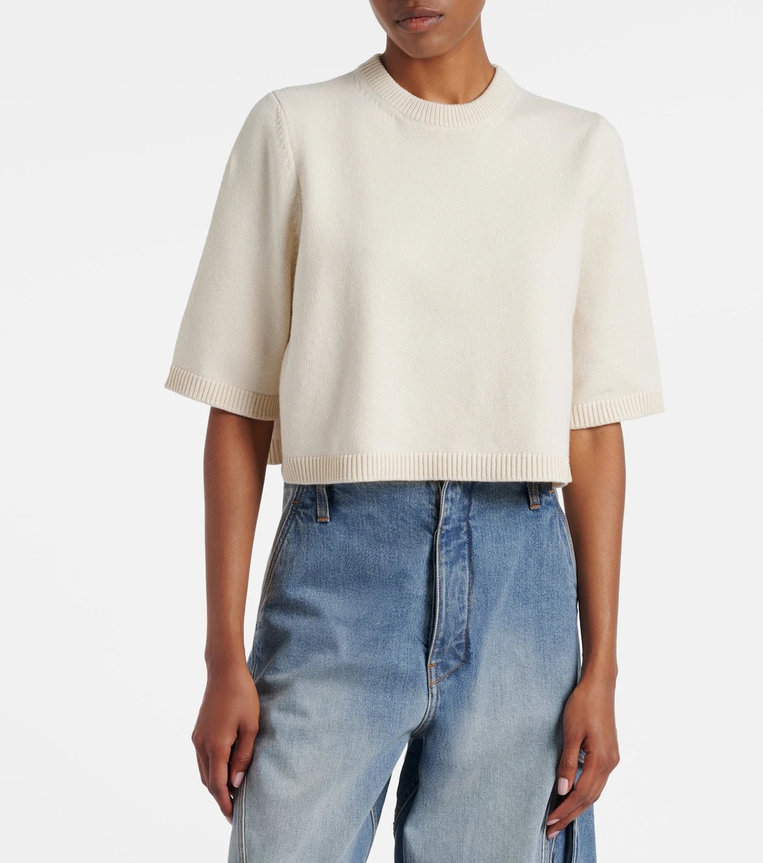 Alaïa - Cropped cashmere and wool-blend sweater