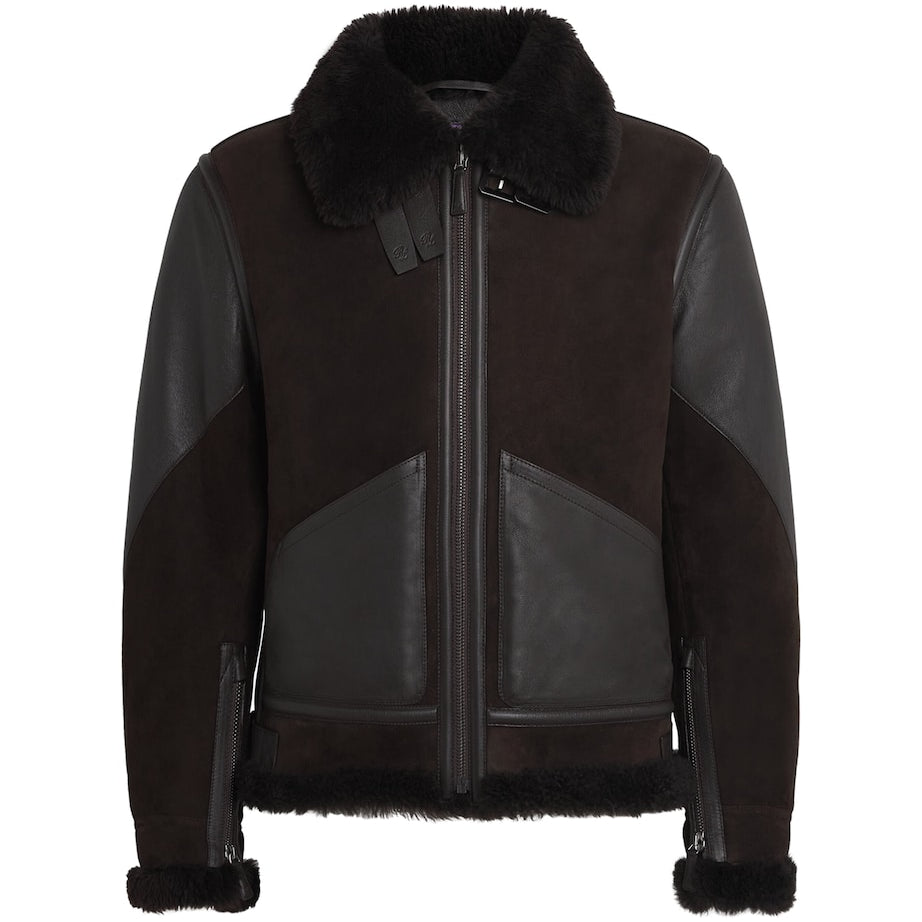 Brown Sheepskin Aviator Jacket