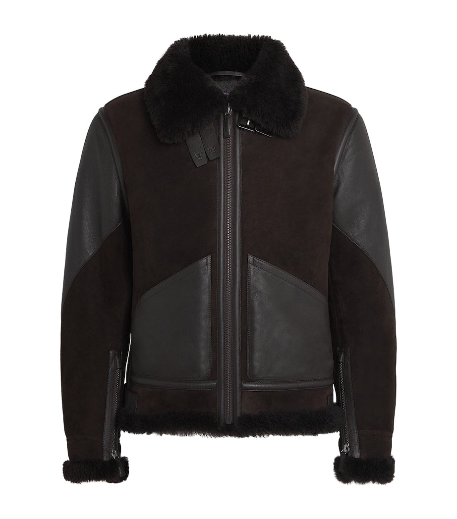 Brown Sheepskin Aviator Jacket