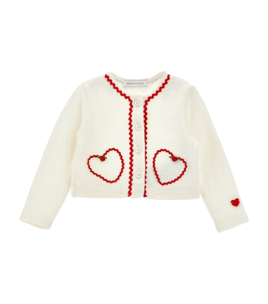 Wool-Blend Heart-Embroidery Cardigan (6-36 Months)