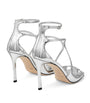Silver Azia 95 Leather Heeled Sandals