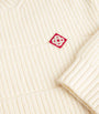 Casablanca White Merino Wool Padded Sweater