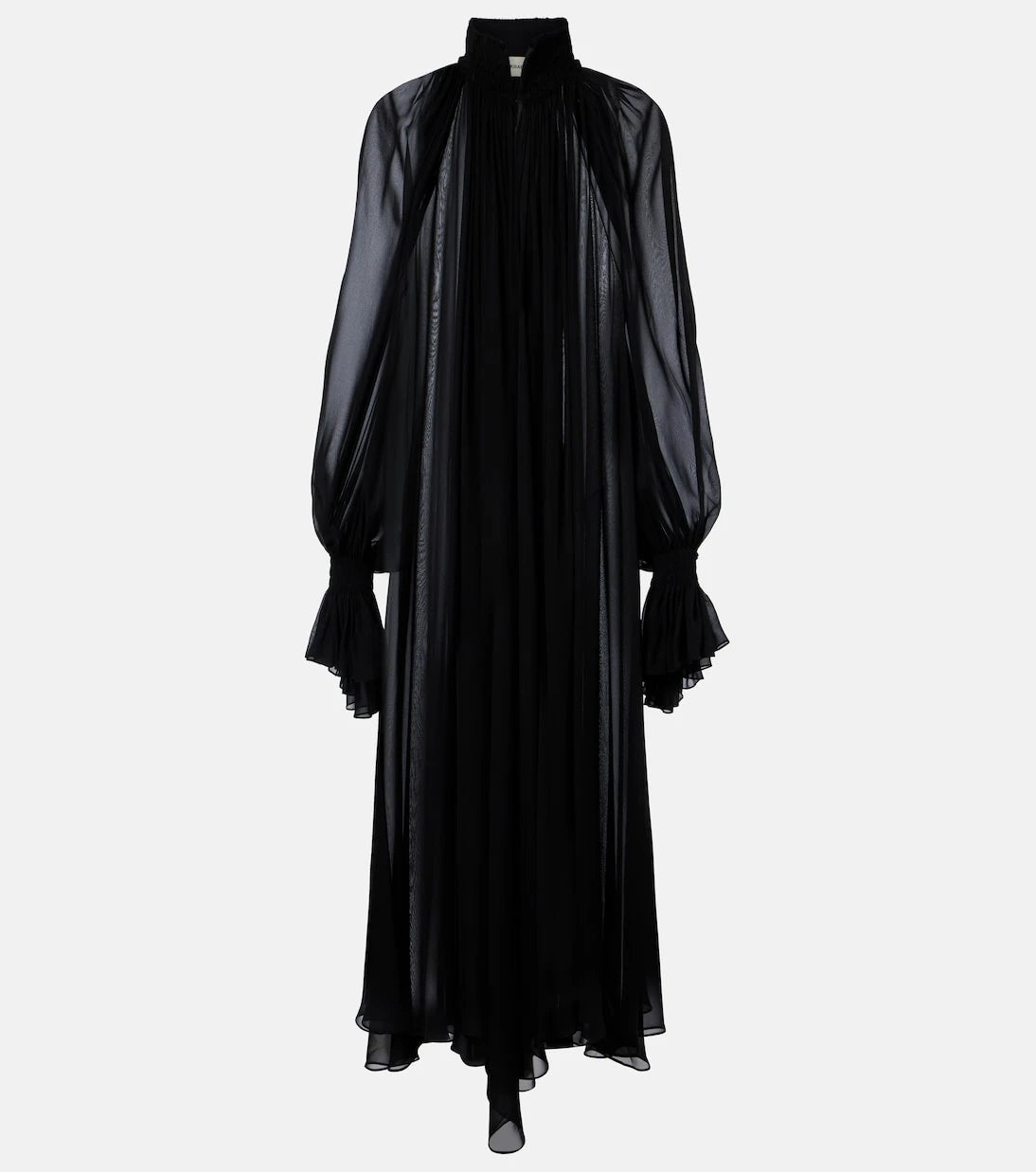 Khaite - Edgar semi-sheer silk tulle midi dress