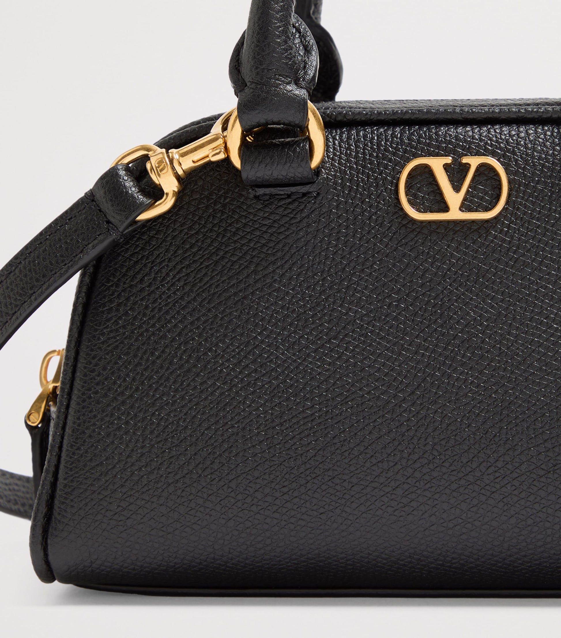 Mini Grained Leather VLogo Signature Top-Handle Bag