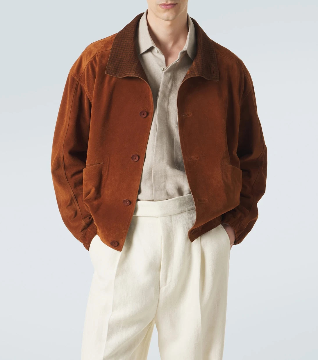 Zegna - جاكيت بومبر من الشمواه