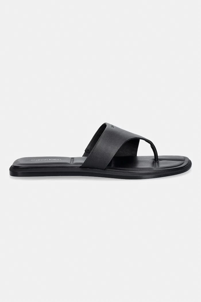 Calvin Klein kadın deri parmak arası terlik FLAT SANDAL THONG LTH