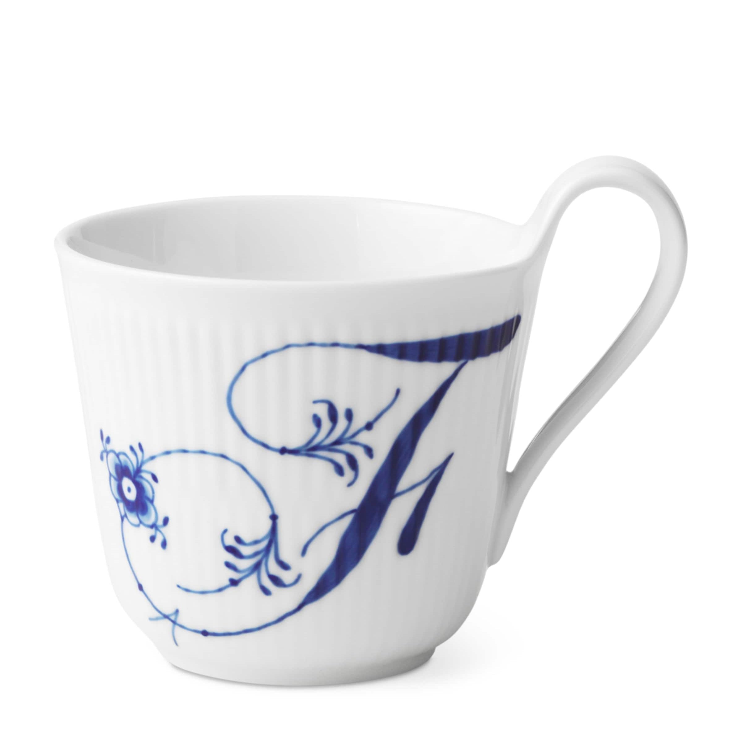 Royal Copenhagen Porcelain Fluted Alphabet Mug