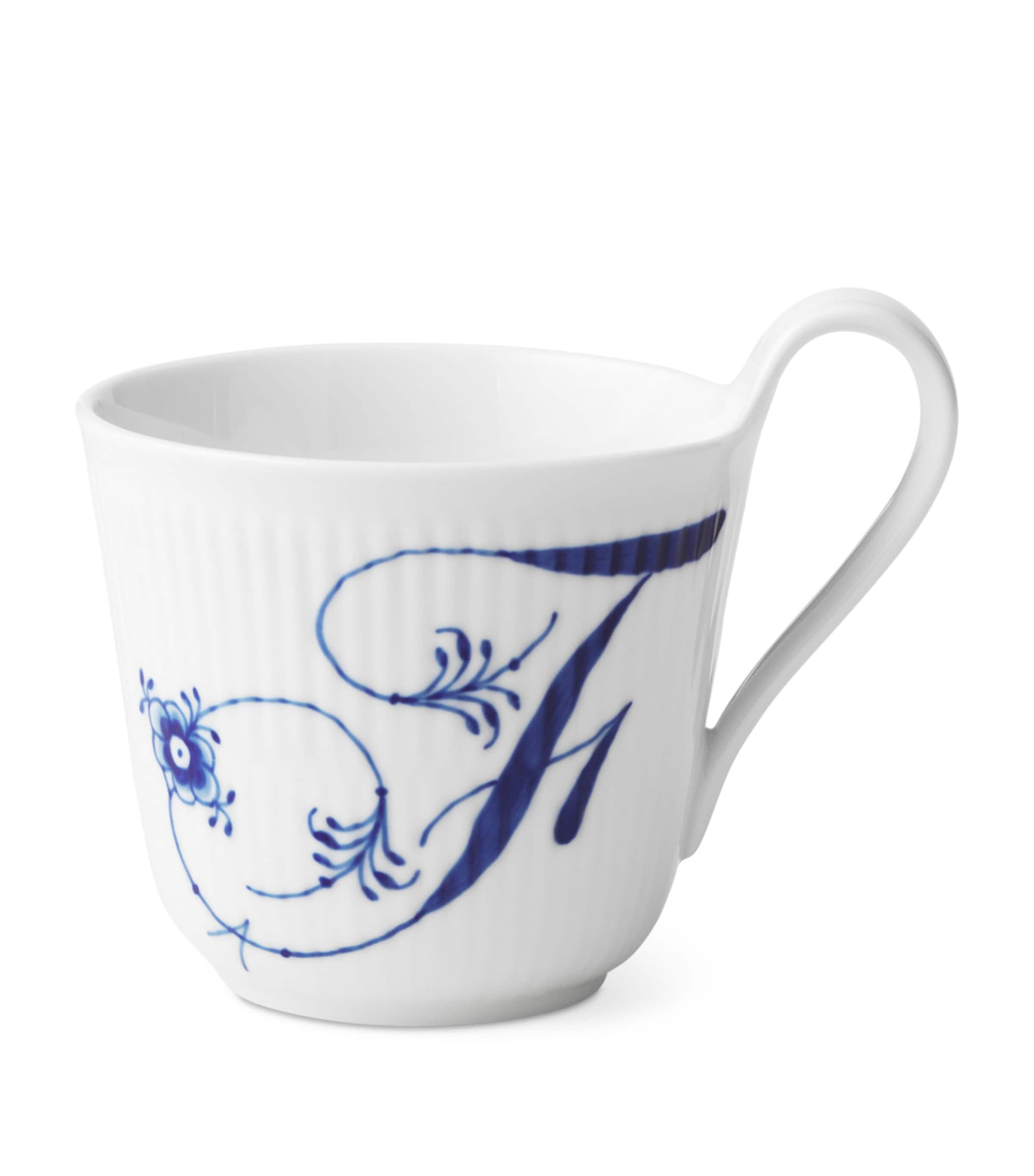 Royal Copenhagen Porcelain Fluted Alphabet Mug