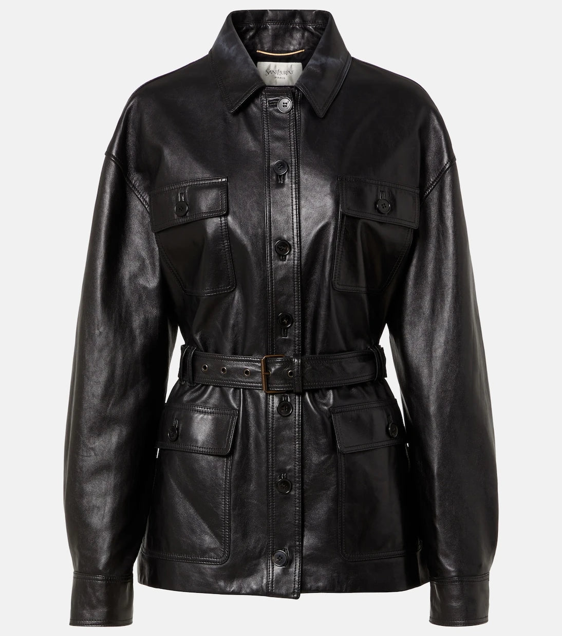 Saint Laurent - Saharienne belted leather jacket