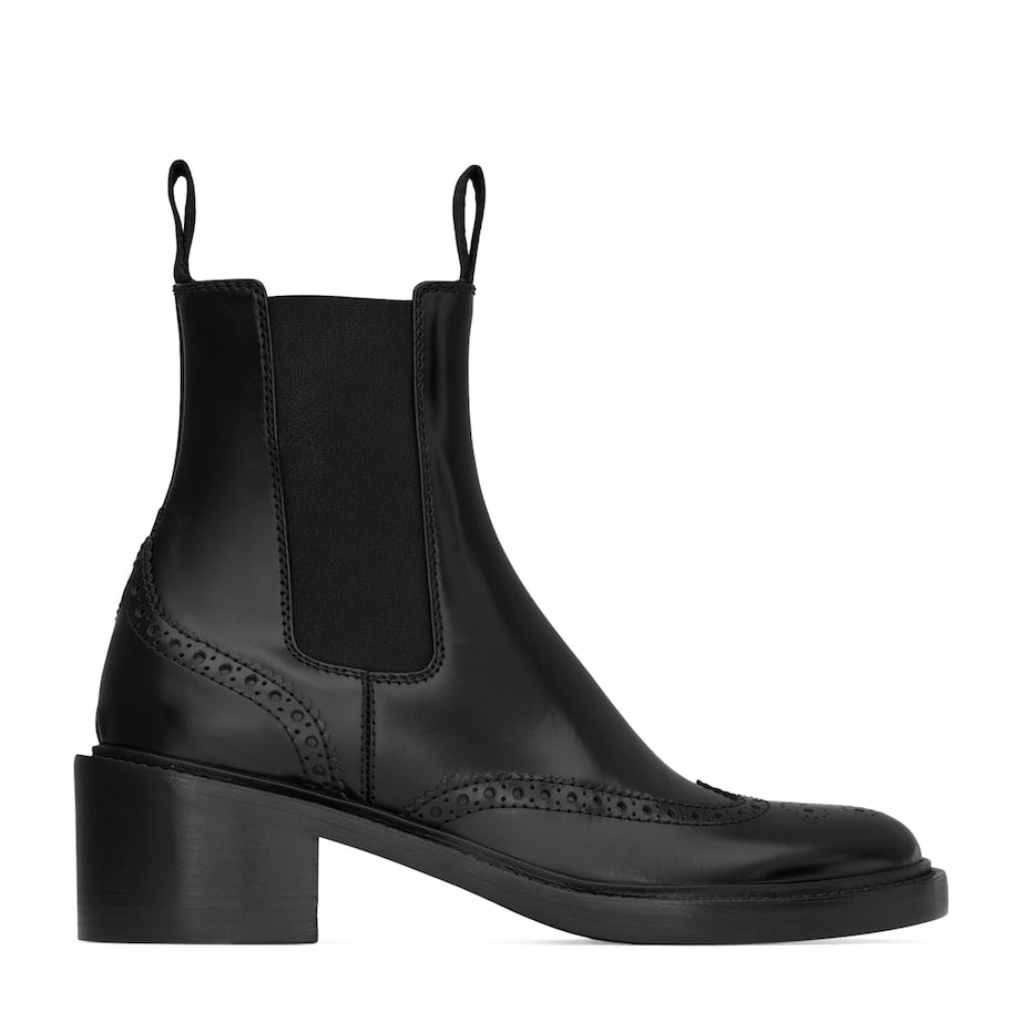 Saint Laurent Black Leather Vincent Chelsea Boots 50