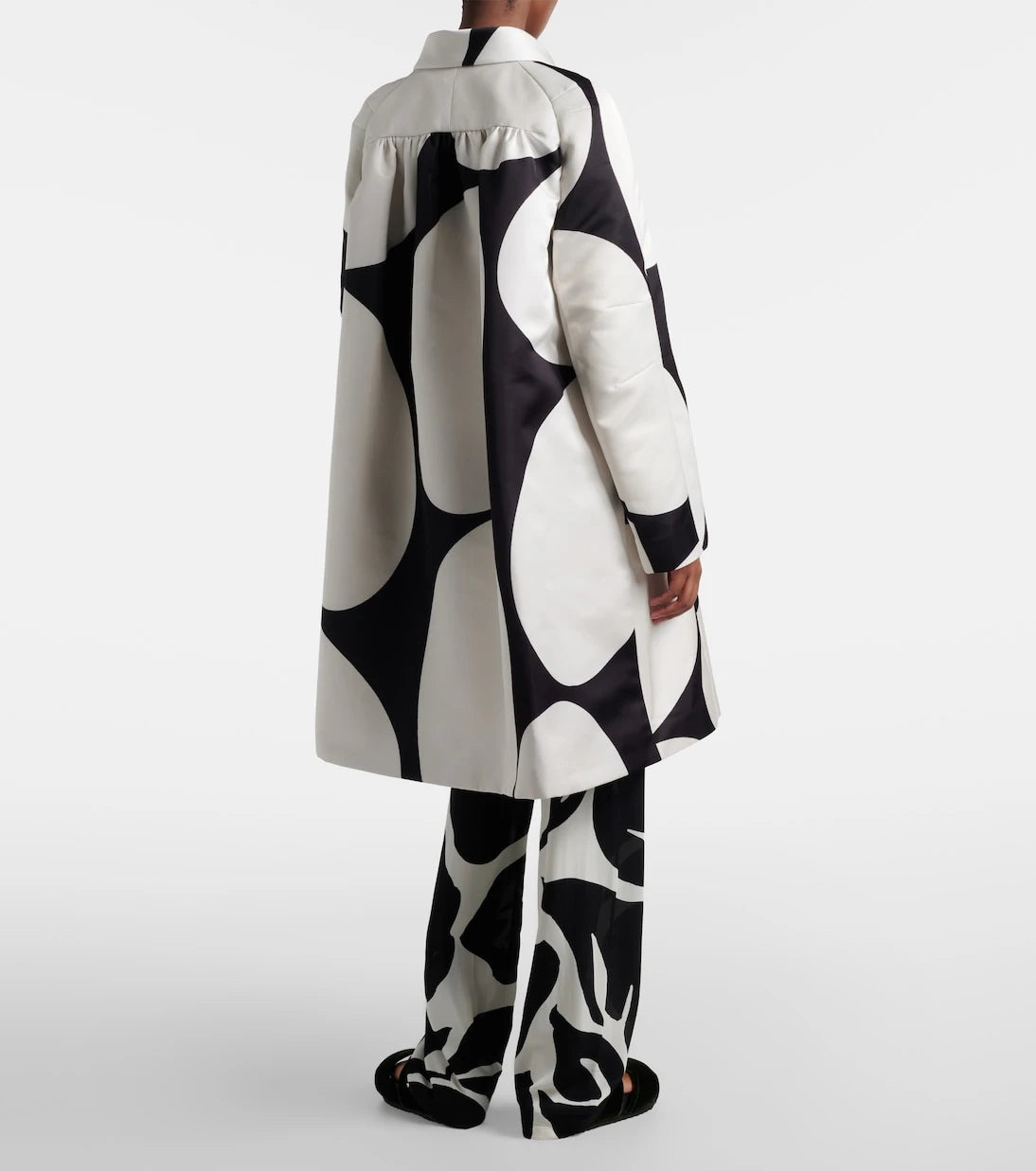 Dries Van Noten - Polka-dot double-breasted satin coat
