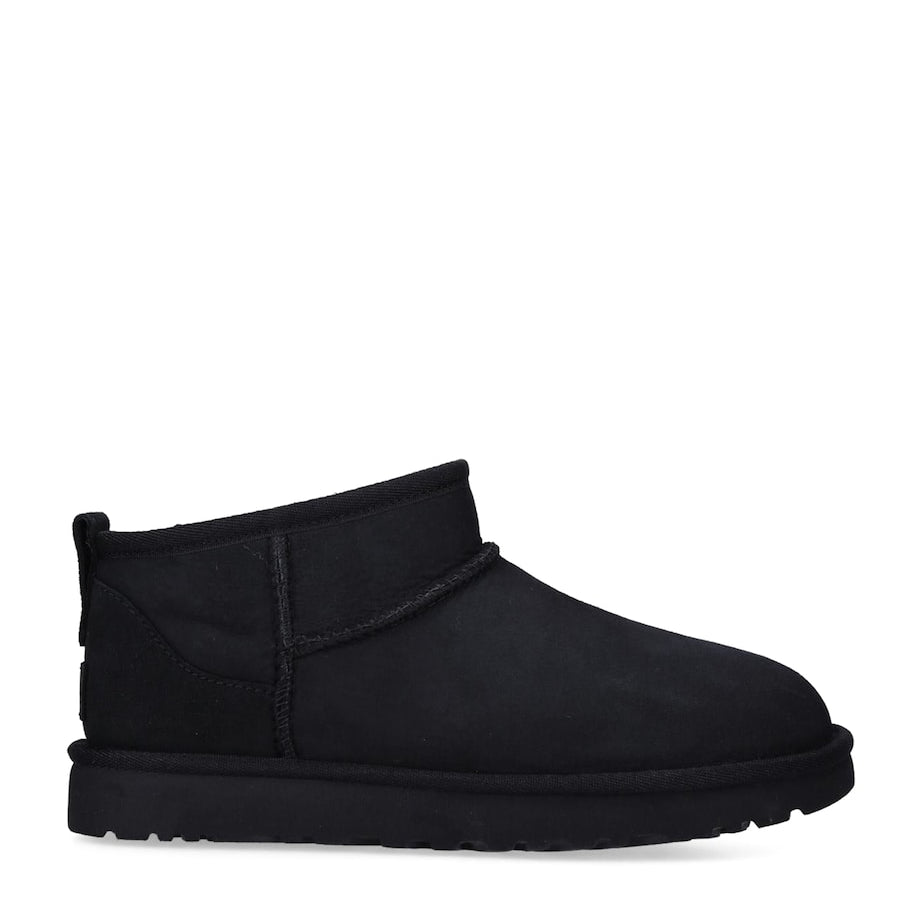 UGG Black Suede Classic Ultra Mini Boots