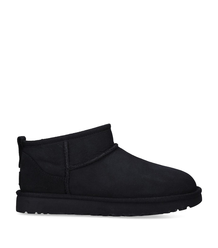 UGG Black Suede Classic Ultra Mini Boots
