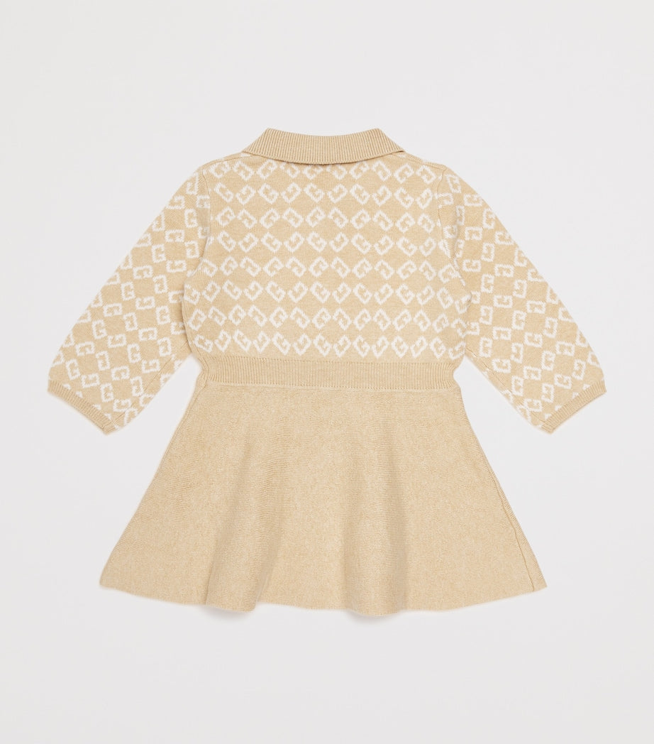 Givenchy Kids Beige Cotton-Cashmere Monogram Dress (6 Months-3 Years)