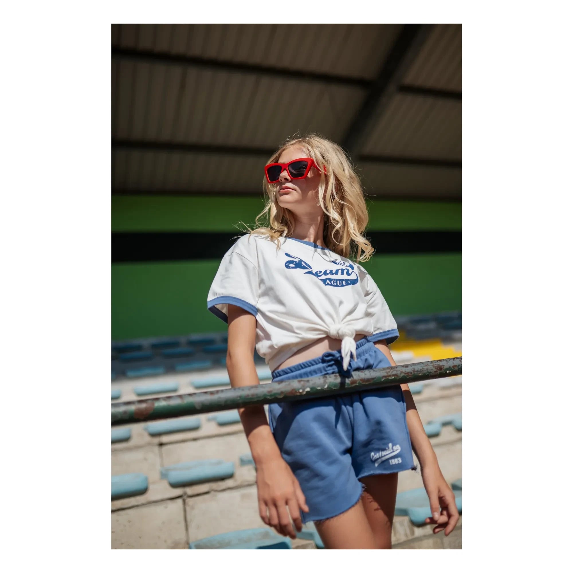 Cos I Said So - Cut Off Logo Jogger Shorts Organic Cotton | Blue
