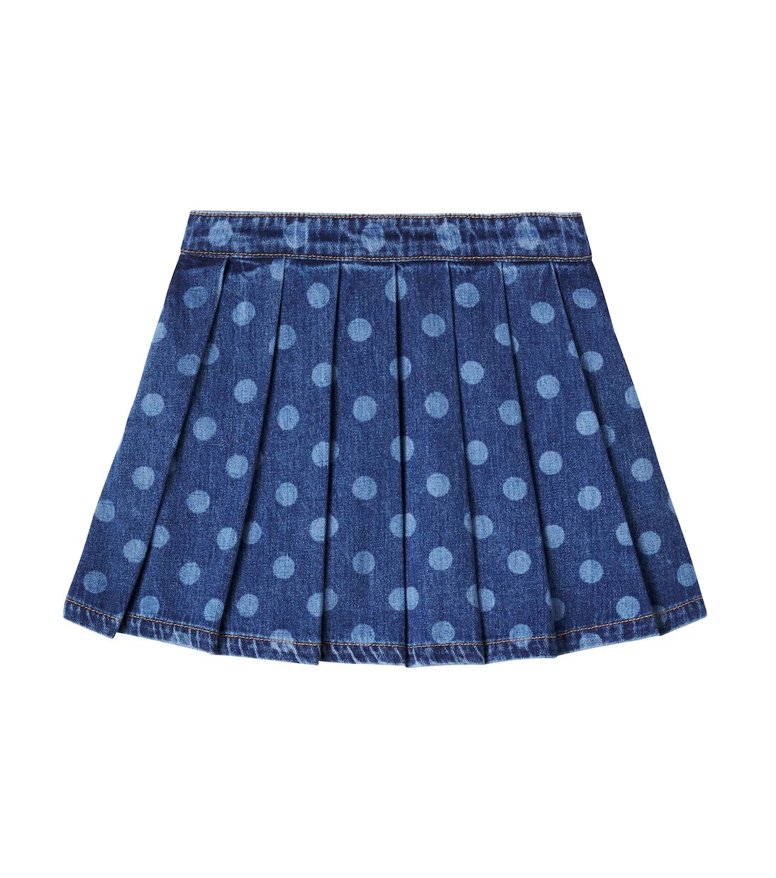 Self-Portrait Kids - Polka-dot pleated denim skirt