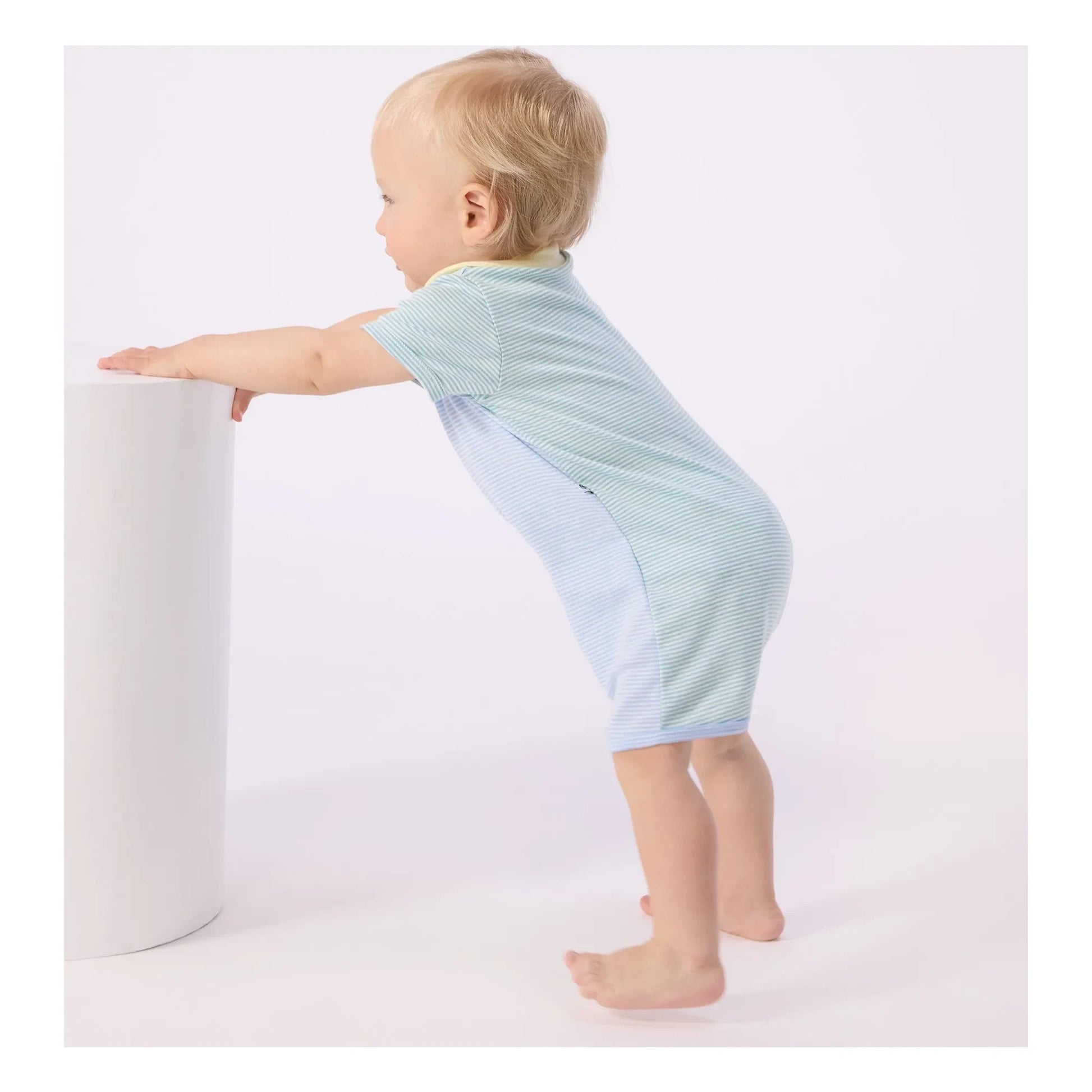 Petit Bateau - Pyjama Combishort Striped | Blue