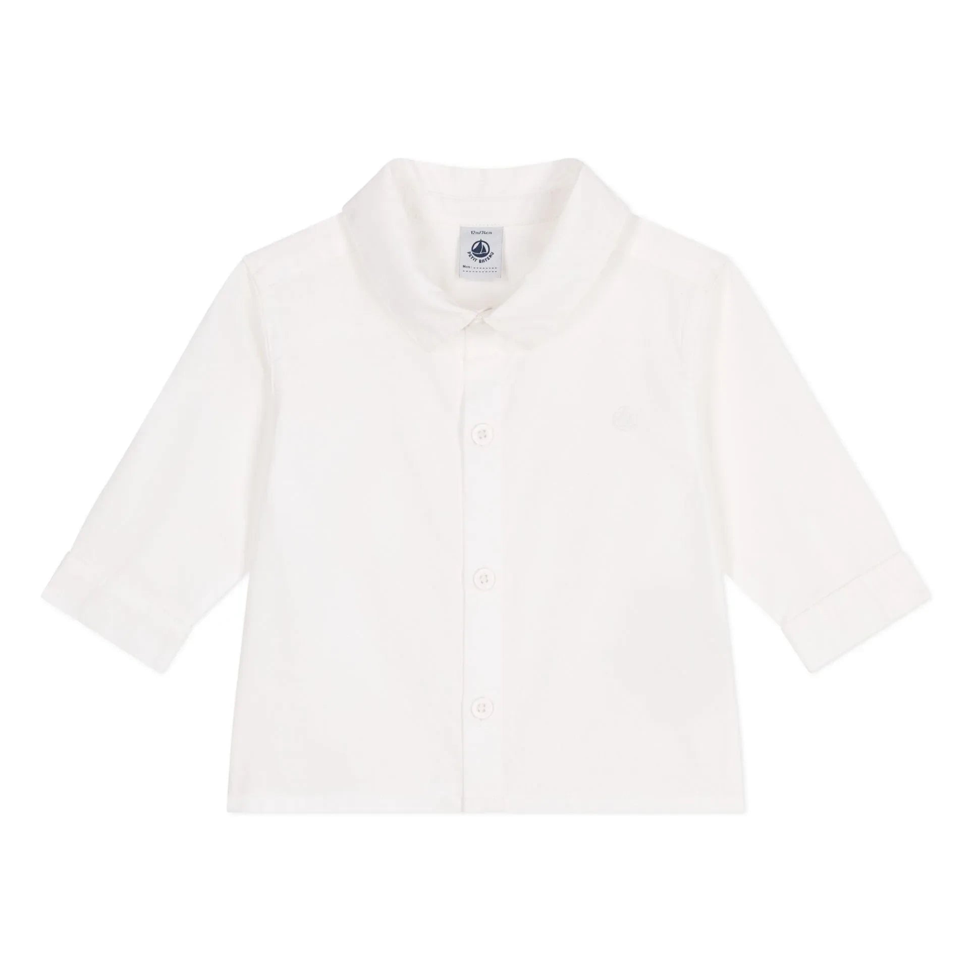 Petit Bateau - Bapteme Organic Cotton Shirt | White